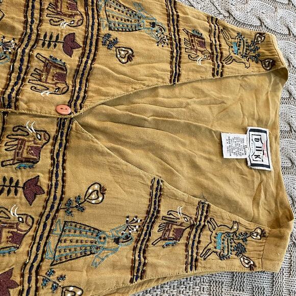 Vintage D II K by K.V.M beaded vest ~ S - Picture 6 of 11